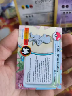 Pokemon Karte Card Machollo Machop Topps Series 1 Blue Logo NM - Image 4