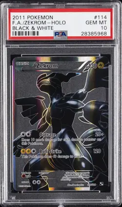 2011 POKEMON BLACK & WHITE #114 FULL ART/ZEKROM PSA 10 - Image 1