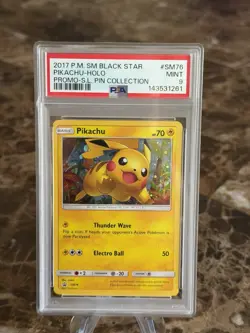 Pikachu SM76 Black Star Promo Pokemon 2017 Shining Legends Pin Collection PSA 9 - Image 4