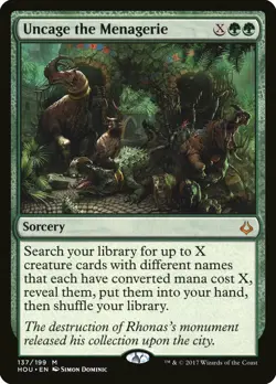 Uncage the Menagerie Hour of Devastation NM Green Mythic Rare CARD ABUGames - Image 1