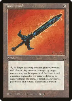 Runesword The Dark NM Artifact Uncommon MAGIC THE GATHERING MTG CARD ABUGames - Image 1