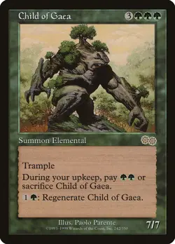 Child of Gaea Urza's Saga HEAVILY PLD Green Rare MAGIC GATHERING CARD ABUGames - Image 1