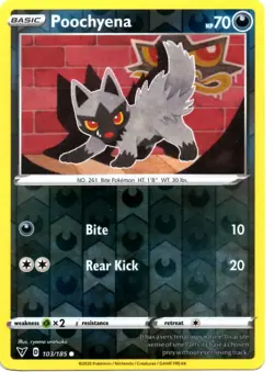 Pokemon Card POOCHYENA Rare Reverse Holo 103/185 VIVID VOLTAGE NM/M - Image 1