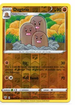 Pokemon Card DUGTRIO Rare Reverse Holo 085/189 Darkness Ablaze NEW - Image 1