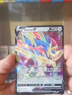 Pokemon Card 2023 ZACIAN V Full Art Ultra Rare Holo 095/159 CROWN ZENITH ERROR - Image 1