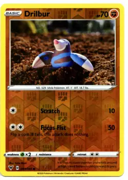 Pokemon Card DRILBUR Rare Reverse Holo 091/185 VIVID VOLTAGE NM/M - Image 1