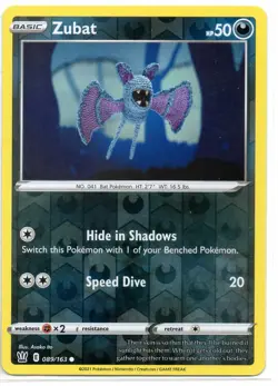 Pokemon Card ZUBAT Rare Reverse Holo 089/163 BATTLE STYLES NM/M - Image 1