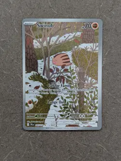 Pokemon Card 2025 SWINUB Illustration Rare IR 165/159 Journey Together NM/M - Image 2