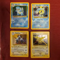 Pokemon TCG Base Set 2 Holo Blastoise Gyarados Magneton Zapdos Lot 4 Cards - Image 1