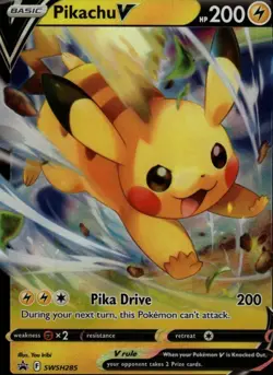 Pikachu V Holo Promo SWSH: Sword & Shield Promo Cards SWSH285 NM - Image 1