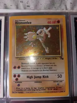Pokemon Hitmonlee 60 HP Holo Rare Fossil 7/62 English Card 1999 - Image 1