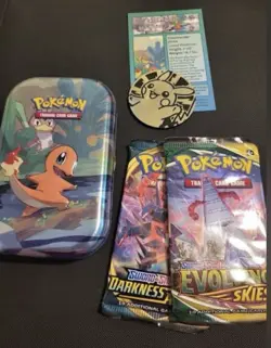 Pokemon Window Tin Mixed Lot : Graded Card + 4 Booster Packs & MORE! ETB Chase! - Image 5