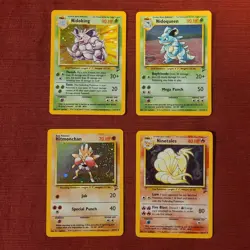 Pokemon TCG Base Set 2 Holo Nidoking Nidoqueen Hitmonchan Ninetales Lot 4 Cards - Image 1