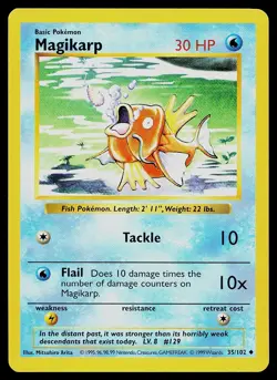 Pokemon Card - Magikarp Base Set Shadowless 35/102 Uncommon - Image 1