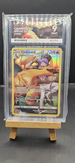 Charizard TG03/TG30 Lost Origin Trading Card Ace 9 Graded Pokemon Card - Image 1