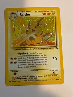 Raichu 14/62 Fossil Holo Rare WOTC 1999 Pokemon Card Lightly Played (LP) - Image 1