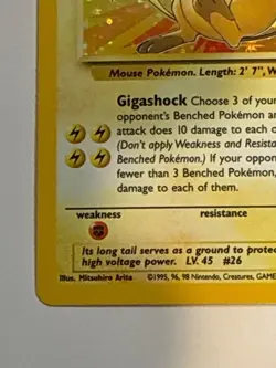 Raichu 14/62 Fossil Holo Rare WOTC 1999 Pokemon Card Lightly Played (LP) - Image 3