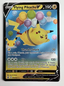 Pokemon TCG Flying Pikachu v Celebrations Holo Ultra Rare Lightning Card 006/025 - Image 1
