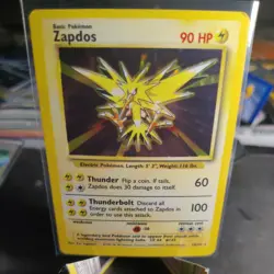 Zapdos 16/102 Base Set Holographic Rare Pokemon MP - Image 1