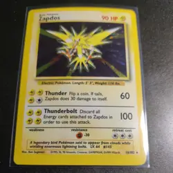 Zapdos 16/102 Base Set Holographic Rare Pokemon MP - Image 4