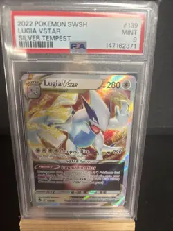 Lugia v Star PSA 9 Sword & Shield Silver Tempest Holo Pokemon Card 139/195 - Image 1