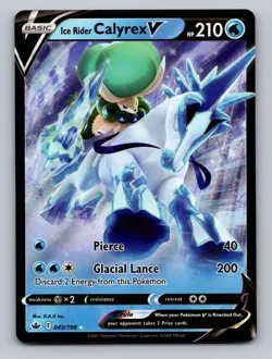 Ice Rider Calyrex V 045/198 Holo V Rare Chilling Reign Pokemon Holo NM - Image 1