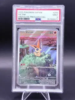 PSA 9 Mint 2025 POKEMON SVP EN Victini #208 Unova Victini Illustration Coll - Image 1