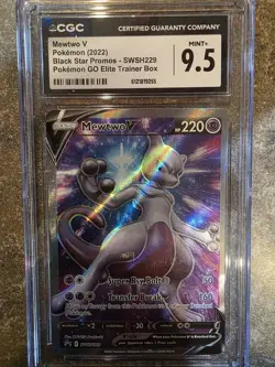 Pokemon Mewtwo V Pokemon GO Black Star Promo SWSH229 CGC 9.5 Mint+ - Image 1
