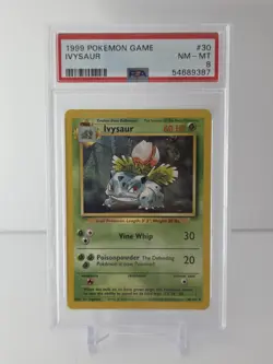 1999 Pokemon Base Set Unlimited Ivysaur #30 PSA 8 NEAR MINT - MINT - Image 1