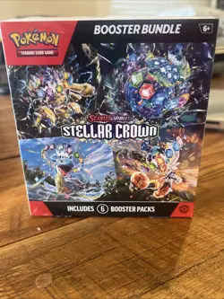 🔥Pokemon TCG Stellar Crown Booster Bundle Box Factory Sealed 6 Packs -US seller - Image 1