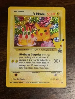 Birthday Pikachu 24/53 Celebrations Holo Black Star Promo Pokemon - Image 1