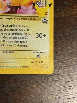 Birthday Pikachu 24/53 Celebrations Holo Black Star Promo Pokemon - Image 4