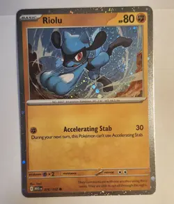 DOUBLE SWIRL- Riolu [Cosmos Holo] #76- Pokemon Mega Evolution NM - Image 1