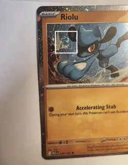 DOUBLE SWIRL- Riolu [Cosmos Holo] #76- Pokemon Mega Evolution NM - Image 3