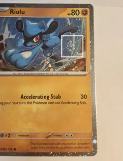 DOUBLE SWIRL- Riolu [Cosmos Holo] #76- Pokemon Mega Evolution NM - Image 4