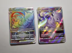 Pokemon Go Mewtwo V Star Set - Rainbow 079 & 031/078 - Excellent Secret Rare - Image 1
