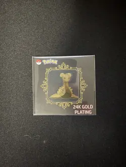 Lapras 24k Gold Plated Sticker Korean Striking Candy Pokemon NM - Image 1