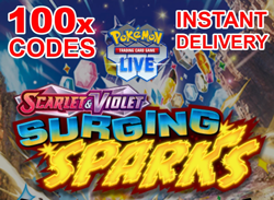 100 Surging Sparks Codes online Pokemon TCG Live Pack Instant delivery - Image 1