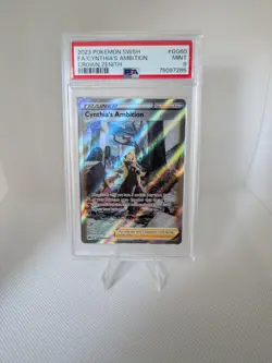 PSA MINT 9 2023 POKEMON SWORD & SHIELD FULL ART CYNTHIA'S AMBITION CROWN ZENITH - Image 1