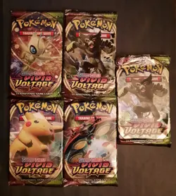 New! Sealed! 5x Pokemon Vivid Voltage Booster Pack Lot (Fast Shipping!) Packs - Image 1