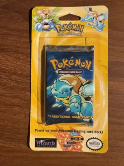 1999 Pokemon TCG Base Set Unlimited Sealed Booster/Blister Pack WOTC Blastoise - Image 1