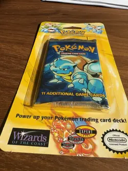 1999 Pokemon TCG Base Set Unlimited Sealed Booster/Blister Pack WOTC Blastoise - Image 5