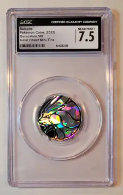 2022 Pokemon Suicune Generation VIII Galar Power Mini Tins Coin CGC 7.5 Pokemon - Image 1