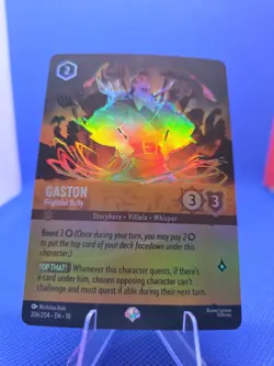 Disney Lorcana TCG GASTON 206/204-en 10 Super Rare The First Chapter Holofoil NM - Image 3