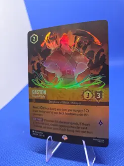 Disney Lorcana TCG GASTON 206/204-en 10 Super Rare The First Chapter Holofoil NM - Image 5