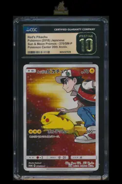 [Red's Pikachu] CGC 10 270/SM-P Pokemon Center 20th Anniversary Promo Japanese - Image 1