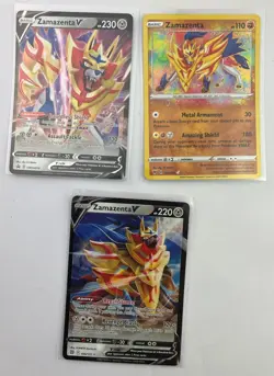 Lot Of 3 Zamazenta V Swsh19 105/172 102/185 Pokemon TCG Cards - Image 1