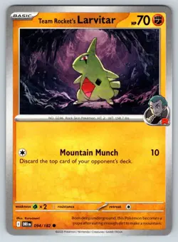 Team Rocket's Larvitar 094/182 Near Mint SV10: Destined Rivals Pokemon Shipnow - Image 1