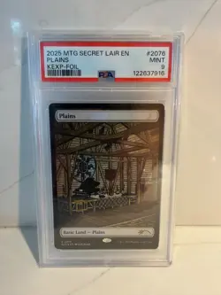 2025 MTG Secret Lair Drop Series Plains FOIL #2076 PSA 9 Mint - Image 1