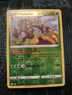 Pokemon Shining Fates Reverse Holo Rillaboom 13/72 - Image 1